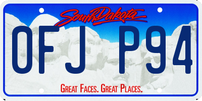SD license plate 0FJP94