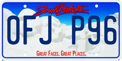 SD license plate 0FJP96