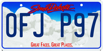 SD license plate 0FJP97