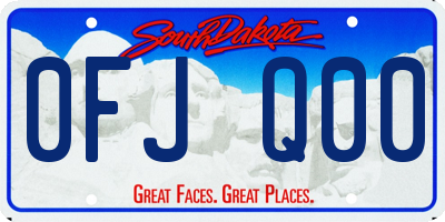 SD license plate 0FJQ00
