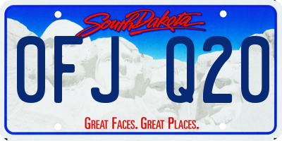 SD license plate 0FJQ20