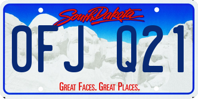 SD license plate 0FJQ21