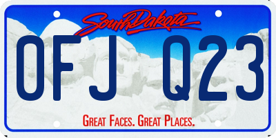 SD license plate 0FJQ23