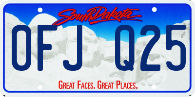 SD license plate 0FJQ25