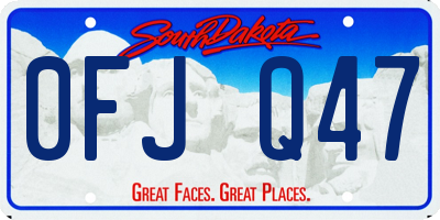 SD license plate 0FJQ47