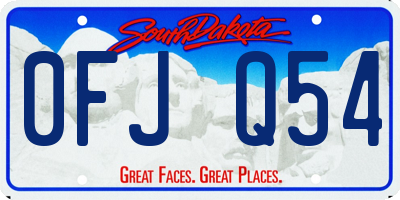 SD license plate 0FJQ54