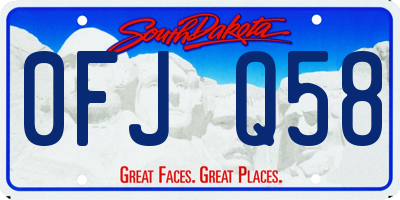 SD license plate 0FJQ58