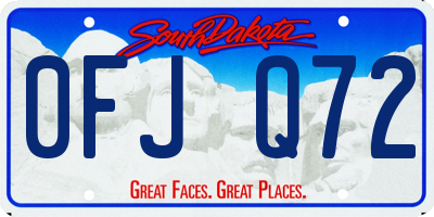 SD license plate 0FJQ72