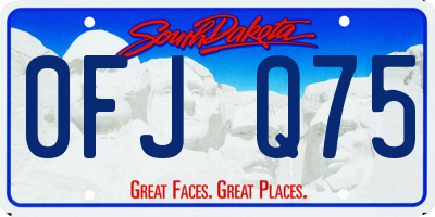 SD license plate 0FJQ75