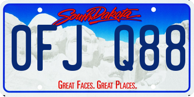 SD license plate 0FJQ88