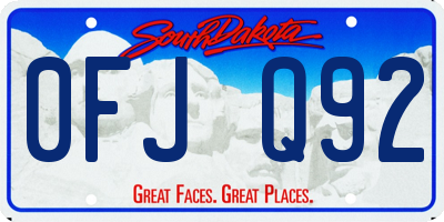 SD license plate 0FJQ92