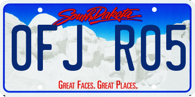 SD license plate 0FJR05