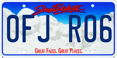 SD license plate 0FJR06