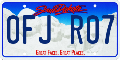 SD license plate 0FJR07
