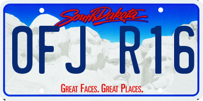 SD license plate 0FJR16