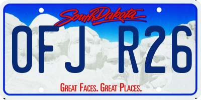 SD license plate 0FJR26