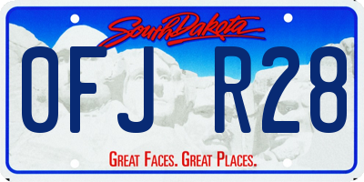 SD license plate 0FJR28