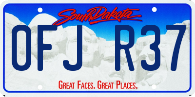 SD license plate 0FJR37