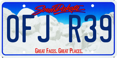SD license plate 0FJR39
