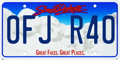 SD license plate 0FJR40