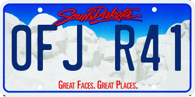 SD license plate 0FJR41