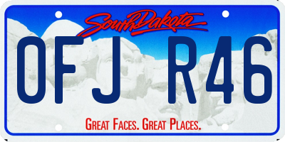 SD license plate 0FJR46