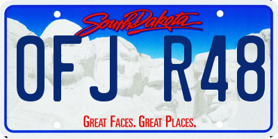 SD license plate 0FJR48