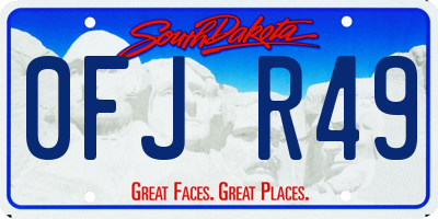 SD license plate 0FJR49