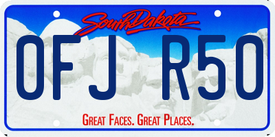 SD license plate 0FJR50