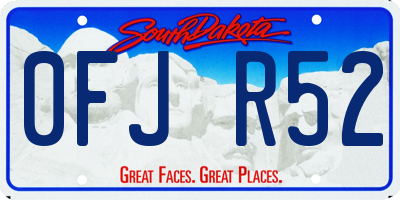 SD license plate 0FJR52