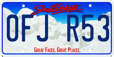 SD license plate 0FJR53