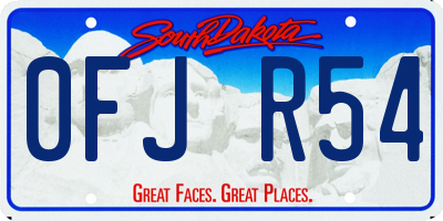 SD license plate 0FJR54