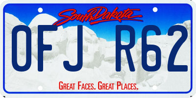 SD license plate 0FJR62