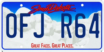 SD license plate 0FJR64
