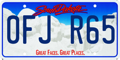 SD license plate 0FJR65