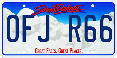 SD license plate 0FJR66