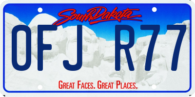 SD license plate 0FJR77