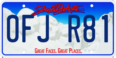 SD license plate 0FJR81