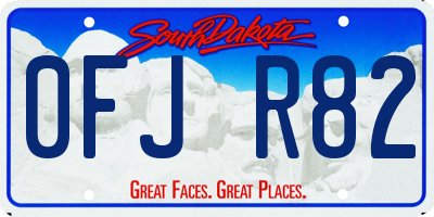 SD license plate 0FJR82