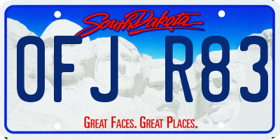 SD license plate 0FJR83