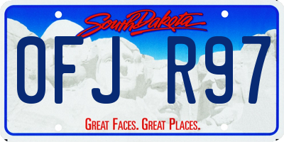 SD license plate 0FJR97