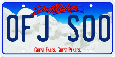 SD license plate 0FJS00