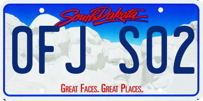 SD license plate 0FJS02