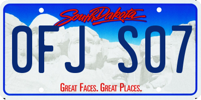 SD license plate 0FJS07
