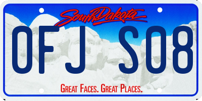 SD license plate 0FJS08