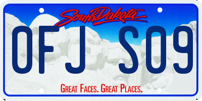 SD license plate 0FJS09