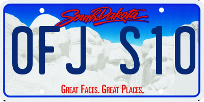 SD license plate 0FJS10