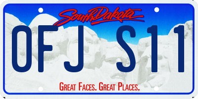 SD license plate 0FJS11