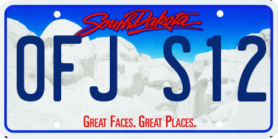 SD license plate 0FJS12