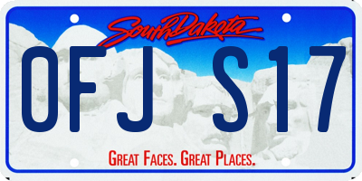 SD license plate 0FJS17